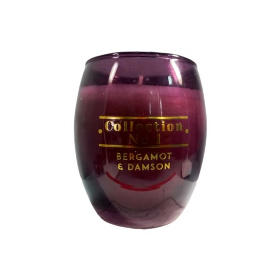 Candlelight Single Wick Glass Wax Filled Pot Bergamot and Damson Scent