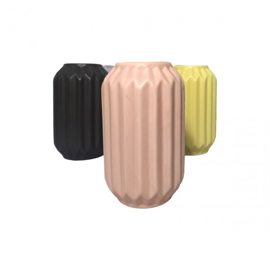 Dunelm Fluted Vase 14 cm-Assorted Colors