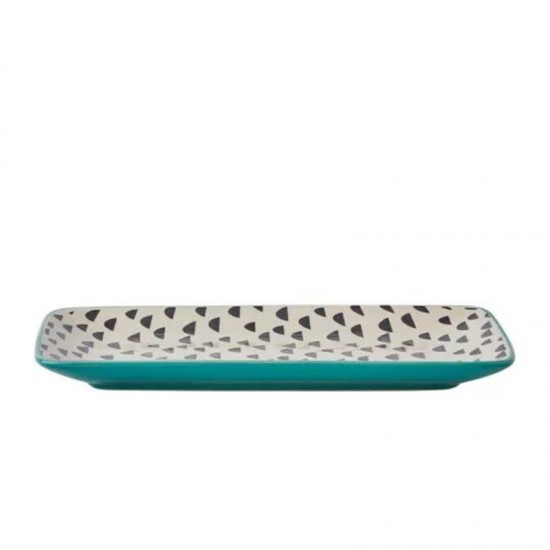 Dunelm Global Teal Platter, 23 cm