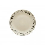 Dunelm Global Stoneware Dinner Plate, Grey/Cream 27cm
