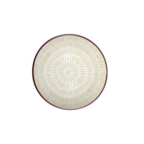 Dunelm Textured Stoneware Side Plate, Cream/Brown