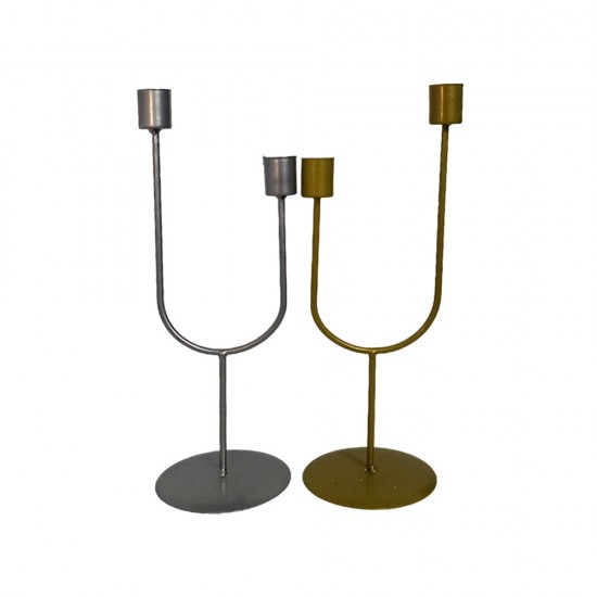 Dunelm Curved Double Candle Holder, Assorted Color-Gold and Silver( Sold Per Piece), 29 cm, SR45360 Shop quality Dunelm Curved Double Candle Holder, Assorted Color-Gold and Silver( Sold Per Piece), 29 cm in Kenya from vituzote.com Shop in-store or online and get countrywide delivery!