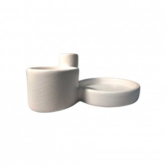 Dunelm Ceramic 3 In 1 Candle Holder, 15 cm (Dia)