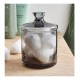 Dunelm Small Glass Vanity Storage Jar, Grey-(Dia. 9cm x 13.5cm)