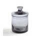 Dunelm Small Glass Vanity Storage Jar, Grey-(Dia. 9cm x 13.5cm)