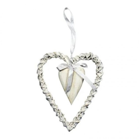 Shop quality Dunelm Vintage Wicker Hanging Heart with Solid inner heart, White,20x17 cm in Kenya from vituzote.com Shop in-store or online and get countrywide delivery!