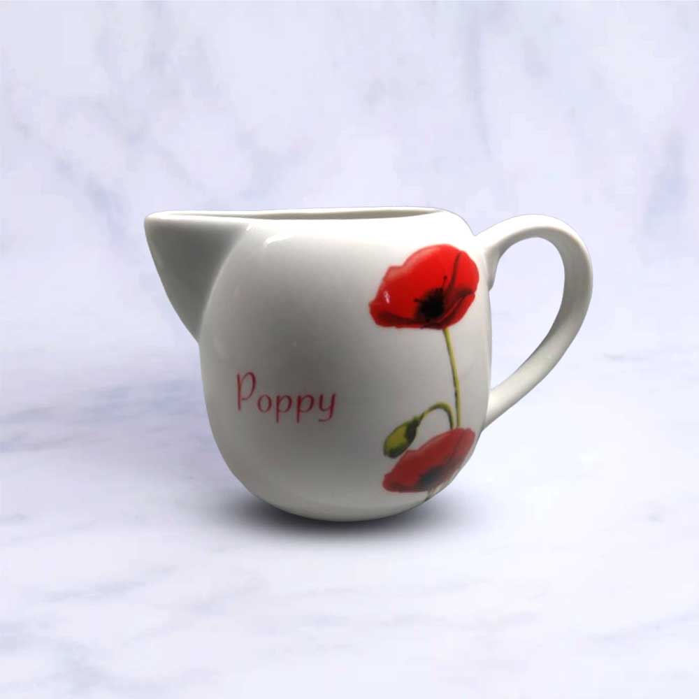 Coffee, Tea & Espresso Dunelm Poppy Creamer Jug Red/White,