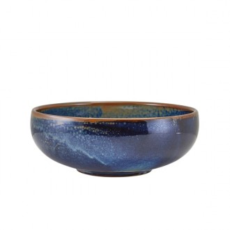 Neville Genware Terra Porcelain Aqua Blue Belly Bowl, 20cm