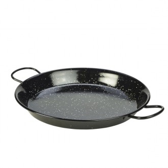 Neville Genware Black Enamel Paella Pan, 20cm