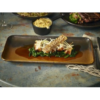 Neville Genware Terra Porcelain Rustic Copper Narrow Rectangular Platter 36 x 16.5cm