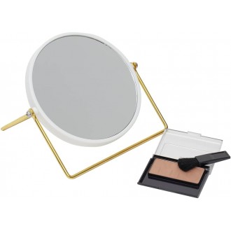 Home Basics Double Sided 8" Round Vanity Cosmetic Mirror, Matte Gold