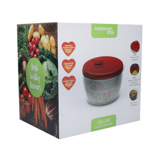 Farberware Fresh Divided Salad Spinner / Salad Bowl with Lid, Plastic, 24.5 cm (9.5") - Red, FWFSSALSPIN Shop quality Farberware Fresh Divided Salad Spinner / Salad Bowl with Lid, Plastic, 24.5 cm (9.5") - Red in Kenya from vituzote.com Shop in-store or online and get countrywide delivery!