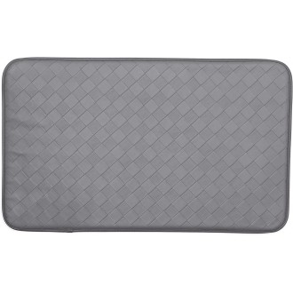 Kittrich Stephan Roberts Anti-Fatigue Kitchen Faux Leather Non-Skid Cushioned Comfort Mat, 18" x 30", Grey