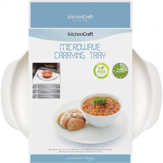 Shop quality KitchenCraft Microwave Carrying Tray with contoured Handles, Non-Slip feet, Ideal for Food containers, Soups, 23 cm (9"), White in Kenya from vituzote.com Shop in-store or online and get countrywide delivery!