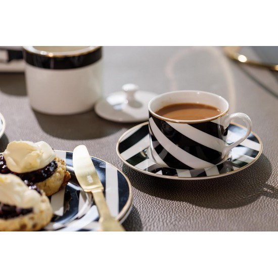 Shop quality Mikasa Luxe Deco Fine China Tea Cups and Saucers with Geometric Stripe, Set of 2, 200ml-Gift Boxed in Kenya from vituzote.com Shop in-store or online and get countrywide delivery!