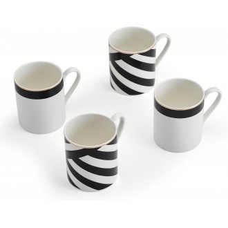 Mikasa Luxe Deco 4-Piece Fine China Mug Set, 380ml, Gift Boxed