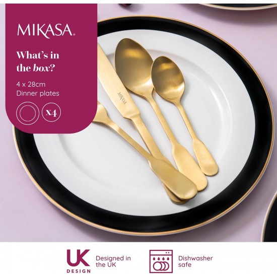 Shop quality Mikasa Luxe Deco 4-Piece Fine China Dinner Plate Set, 27.5cm, Gift Boxed in Kenya from vituzote.com Shop in-store or online and get countrywide delivery!