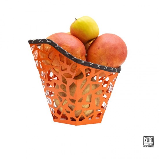 Shop quality Zuri Coffee Pod Holder/Fruit ~Basket, Hand-Stitched Leather Rim, Orange in Kenya from vituzote.com Shop in-store or online and get countrywide delivery!