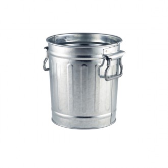 Neville Genware Miniature Galvanised Bin, 14x12x15cm