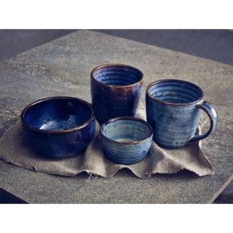 Neville Genware Terra Porcelain Aqua Blue Mug, 300ml /30cl/10.5oz