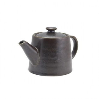 Neville Genware Terra Porcelain Black Teapot, 500ml / 50cl/17.6oz 