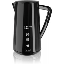 Swan ALEXA Smart 1.5 Litre Kettle with LED Touch Display, Keep Warm Function and Stainless Steel Insulated Wall, 1800W, Black