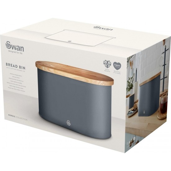 Swan Nordic Scandi Bread Bin with Bamboo Cutting Board Lid, Pine Grey, Steel, One Size, SWKA17512GRYN Shop quality Swan Nordic Scandi Bread Bin with Bamboo Cutting Board Lid, Pine Grey, Steel, One Size in Kenya from vituzote.com Shop in-store or online and get countrywide delivery!