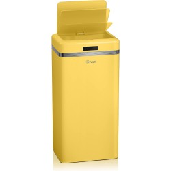 Swan Retro Square Automatic Sensor Bin with Infrared Technology, 45 Litre, Yellow