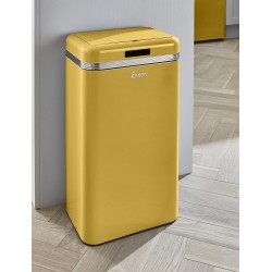 Swan Retro Square Automatic Sensor Bin with Infrared Technology, 45 Litre, Yellow