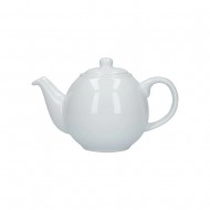 London Pottery Globe Teapot with Strainer, 4 Cup (900 ml), White
