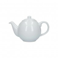 London Pottery Globe Teapot with Strainer, 4 Cup (900 ml), White