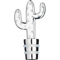 BarCraft Novelty Wine Bottle Stopper, Cactus Design, In Gift Box, Metal, Silver Coloured