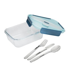 Built Retro Glass Lunch Box with Cutlery, 900ml 