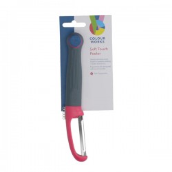 Colourworks Brights Pink Straight Peeler with Zester- 20 cm (8") long