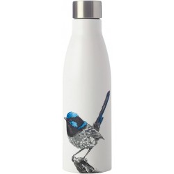 Maxwell & Williams Marini Ferlazzo Insulated Water Bottle with Superb Fairy-Wren Design, 500ml, White