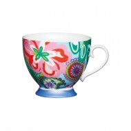 Kitchen Craft China Bright Floral Footed Mug, 400 ml