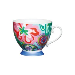 Kitchen Craft China Bright Floral Footed Mug, 400 ml