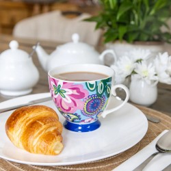 Kitchen Craft China Bright Floral Footed Mug, 400 ml