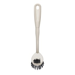 Natural Elements Eco-Friendly Double-Sided Dish Brush, Recycled Plastic with Straw Bristles - Grey