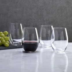 Mikasa 'Julie' Luxury Lead-Free Crystal Stemless Wine Glasses, 561 ml – Clear (Set of 4)