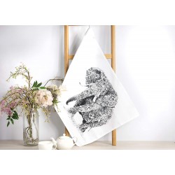 Maxwell & Williams Marini Ferlazzo Elephant Tea Towel 100% Indian Cotton, White