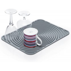 Kitchen Craft Flexible Thermoplastic Rubber Dish Drying Mat, 30 x 40 cm (12" x 15.5") - Grey