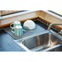 Kitchen Craft Flexible Thermoplastic Rubber Dish Drying Mat, 30 x 40 cm (12" x 15.5") - Grey