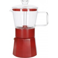 La Cafetière Verona Glass Espresso Maker-6-Cup, Red