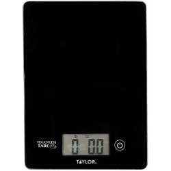 Taylor Pro Digital Cooking Scales with Touchless Tare, For Dry & Liquid Weighing, Gift Boxed, Black, 5kg / 5000ml Capacity