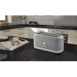 Swan 4 Slice Toaster, 7 Variable Browning Control and Extra Long Slot, Grey