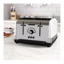 Morphy Richards Venture Retro 4 slice Toaster, White