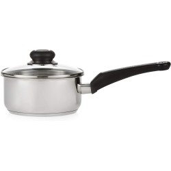 Morphy Richards Equip Pouring Saucepan with Glass Lid, 16cm/6.3", Stainless Steel