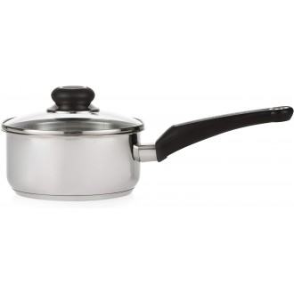 Morphy Richards Equip Pouring Saucepan with Glass Lid, 16cm/6.3", Stainless Steel