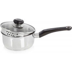 Morphy Richards Equip Pouring Saucepan with Glass Lid, 16cm/6.3", Stainless Steel